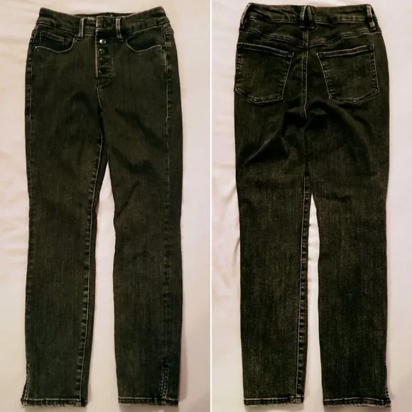 GOOD AMERICAN Skinny Jeans, Black Cotton High Rise Button Fly Pocket Casual 0/25 - Picture 4 of 16